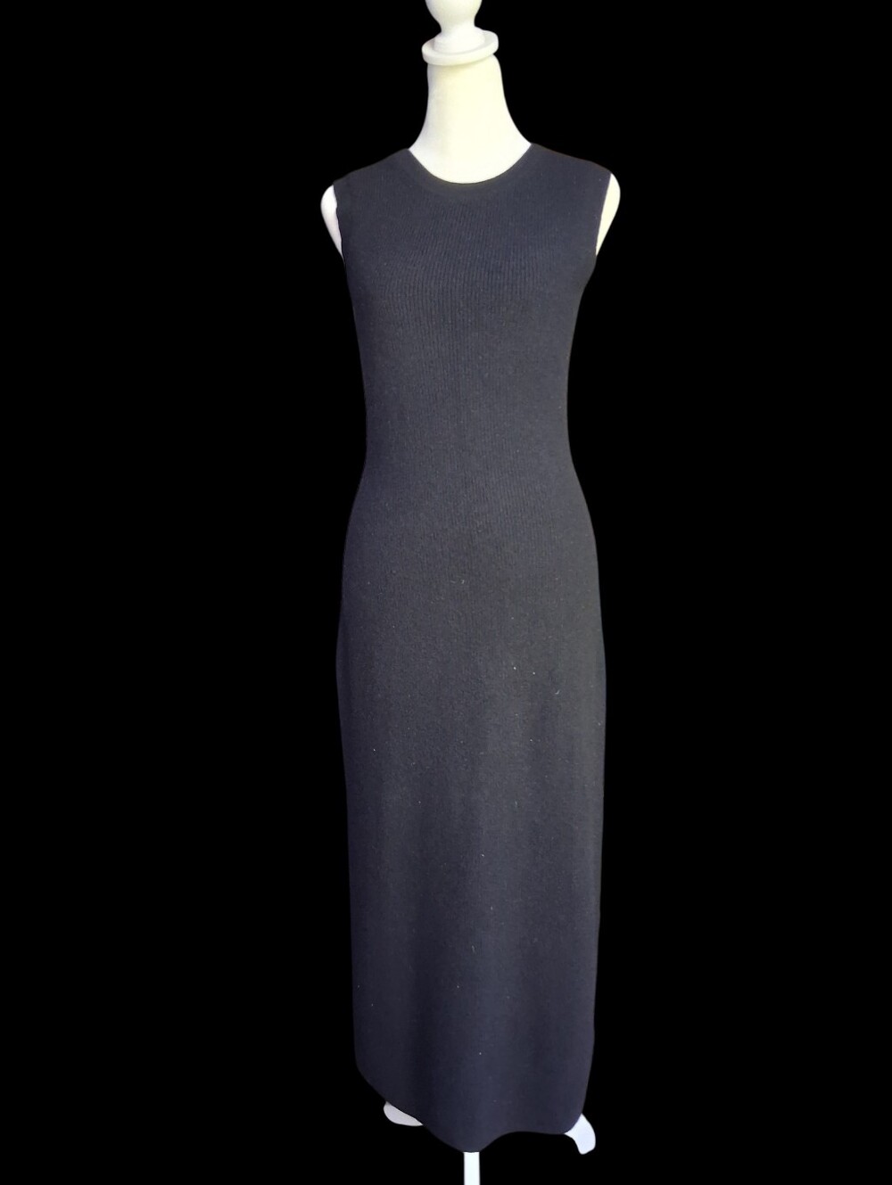 Quince 100% Mongolian Cashmere Sleeveless Midi Sweater Dress Black S